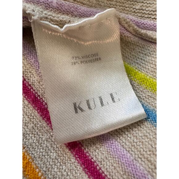 KUHL X RTR Women's Cream Rainbow Striped The Jenna Top Size Medium - Picture 9 of 9